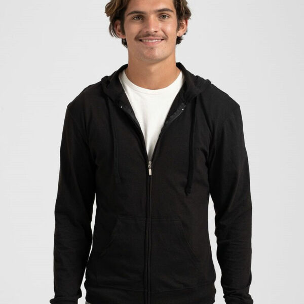 Unisex Beach Full-Zip Hooded Long Sleeve T-Shirt Thumbnail
