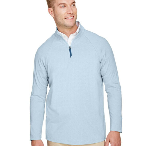 Men's CrownLux Performance® Clubhouse Micro-Stripe Quarter-Zip Pullover Thumbnail