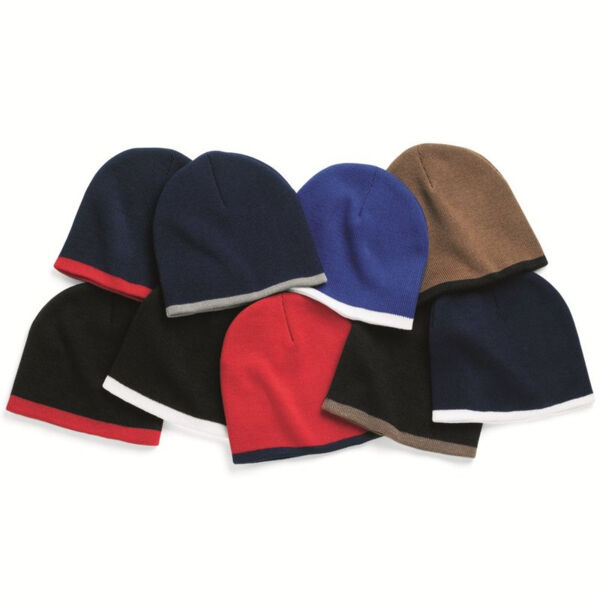8" Bottom-Striped Beanie Thumbnail