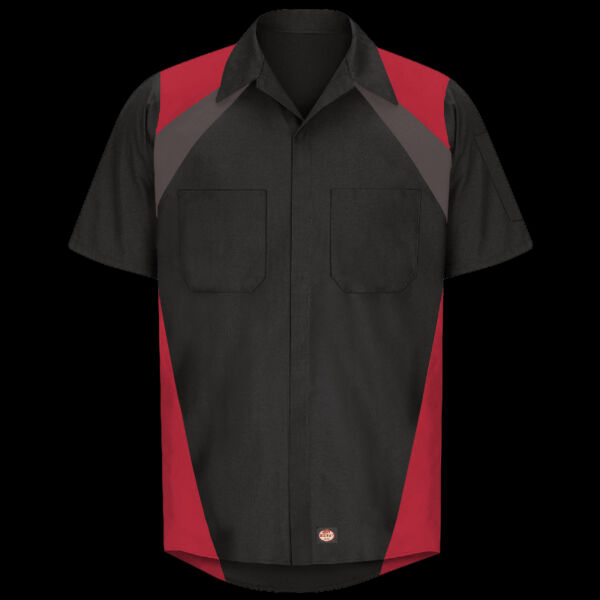 Men's Tri-Color Short Sleeve Shop Shirt Thumbnail