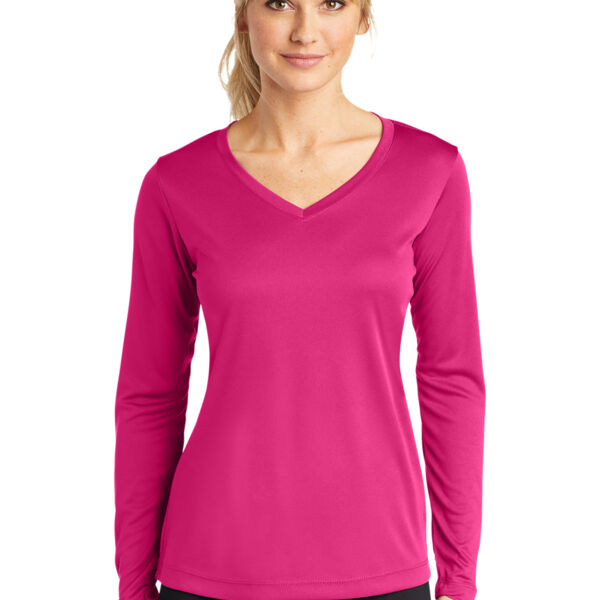 Ladies Long Sleeve PosiCharge ® Competitor V Neck Tee Thumbnail