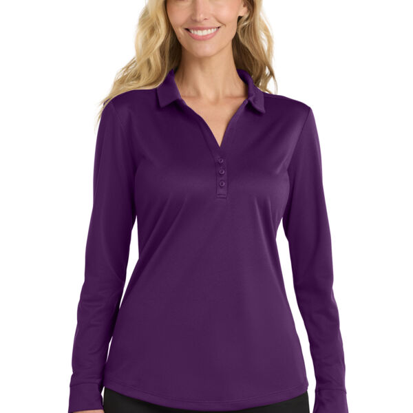 Ladies Silk Touch Performance Long Sleeve Polo Thumbnail
