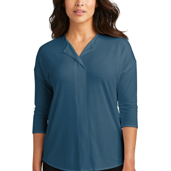 Ladies Concept 3/4 Sleeve Soft Split Neck Top Thumbnail
