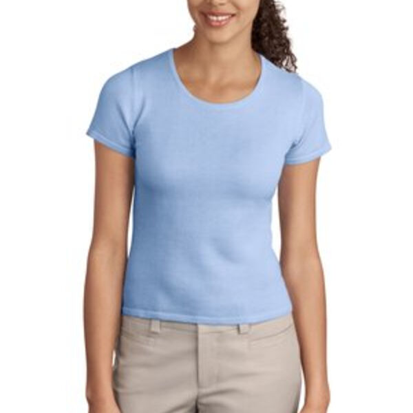 Port Authority® - Ladies Fine-Gauge Short Sleeve Scoop Neck Sweater. LSW282 Thumbnail