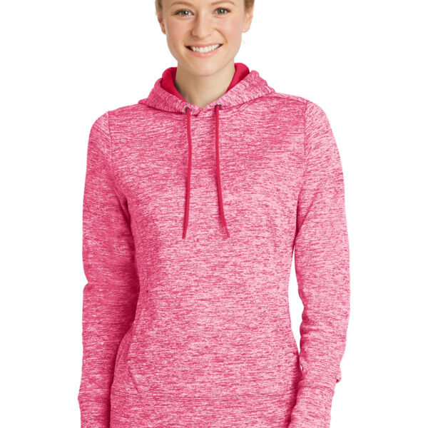 LST225SVJH Ladies PosiCharge ® Electric Heather Fleece Hooded Pullover Thumbnail