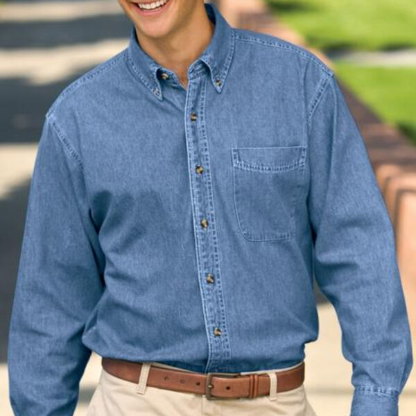 Port Authority® - Tall Long Sleeve Denim Shirt. TLS600  Thumbnail